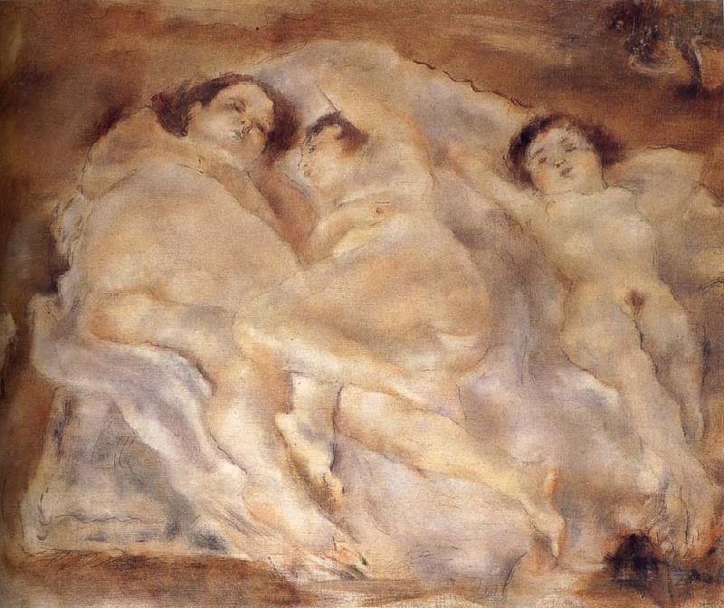 Jules Pascin Three nude lade of lie